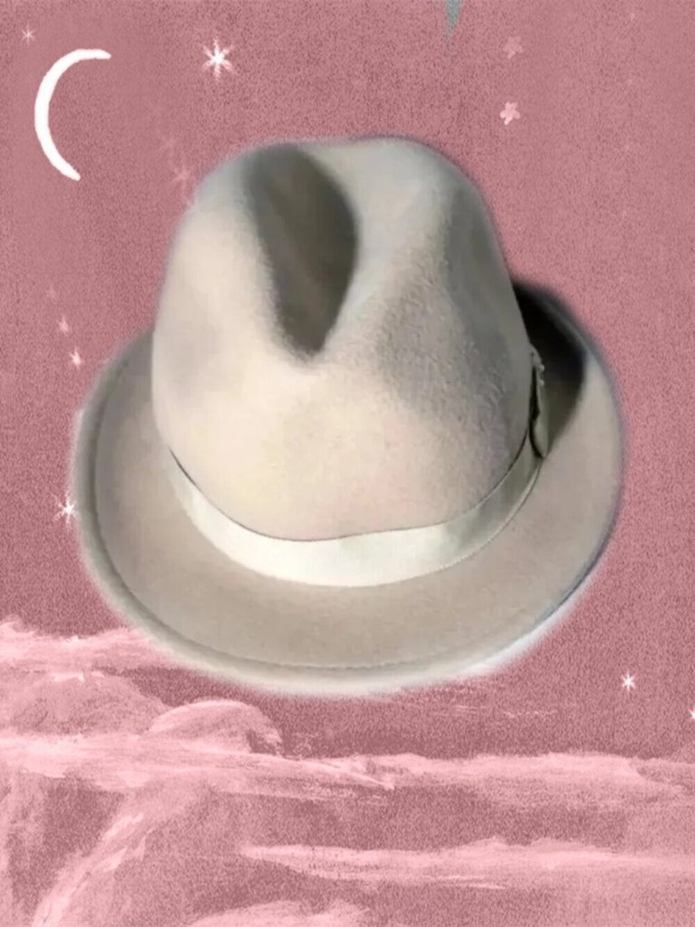 Camel Fedora Hat Women's Vintage Beige Tan Wool Felt On Sale